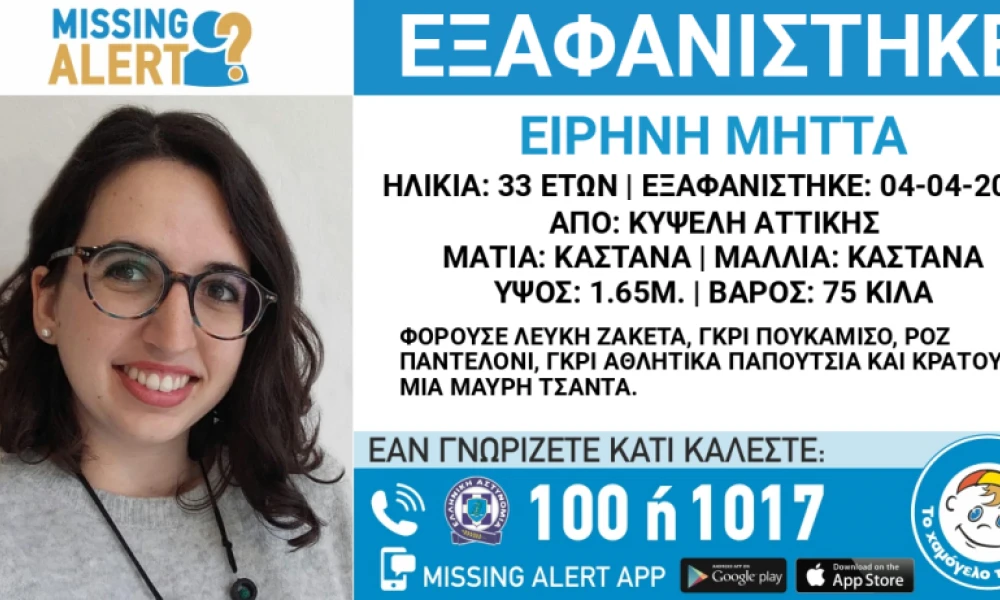 Συναγερμός στην Κυψέλη: Εξαφανίστηκε 33χρονη- Ενδέχεται να βρίσκεται σε κίνδυνο η ζωή της